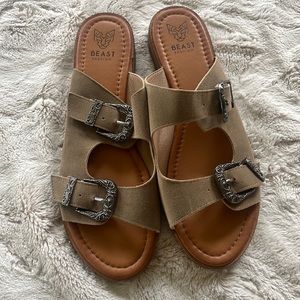 Beast sandals with western buckle - worn inside only!! Size 11